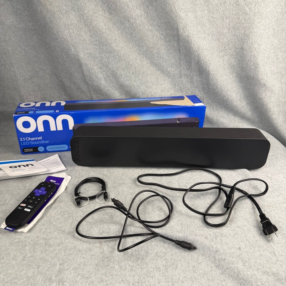 onn. 2.1 Channel LED Soundbar Home Theater Bluetooth Black 100075108 NEW